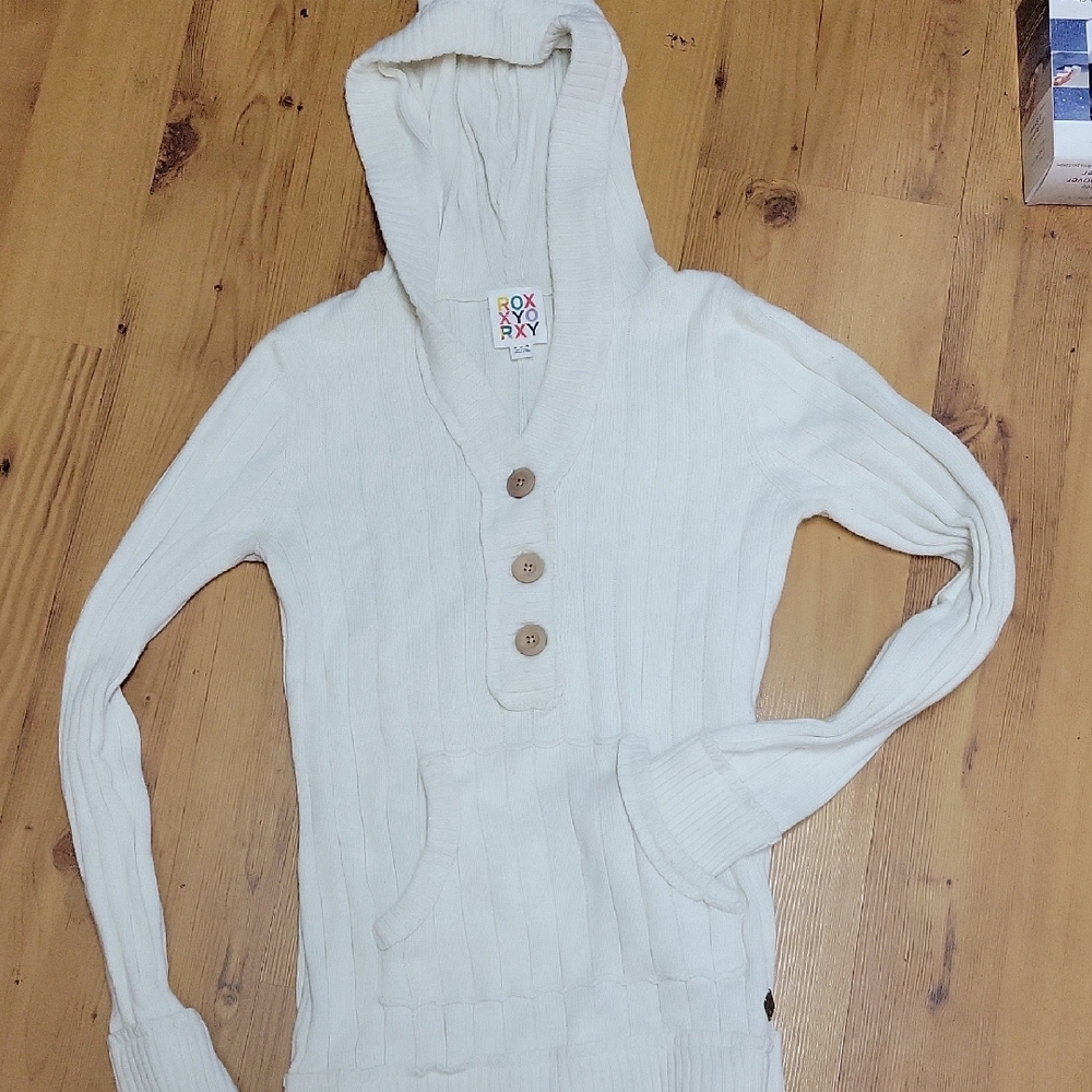 Roxy Cream Knit Hoodie